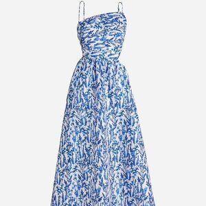 J.Crew Collection Taffeta Side Cutout Midi Dress in Meadow Print Size 14
